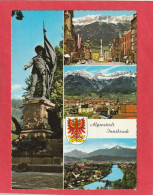 CPM.   MULTIVUES  "  ALPENSTADT INNSBRUCK  "  .  CARTE AFFR AU VERSO .  2 SCANNES - Innsbruck