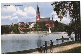 ALLEMAGNE GERMANY SAXE CHEMNITZ : SCHLOSSTEICH - ED COLORISEE CIRCULEE VERS ENGHIEN LES BAINS - Chemnitz