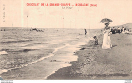 61 MORTAGNE LA PLAGE CARTE PUBLICITAIRE POUR LE CHOCOLAT DE LA GRANDE TRAPPE - Mortagne Au Perche