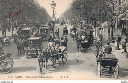 75 PARIS BOULEVARD POISSONNIERE BELLE ANIMATION AUTOS ATTELAGES - Otros & Sin Clasificación