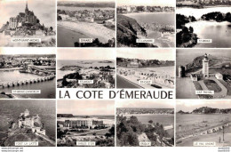 LA COTE D'EMERAUDE 12 VUES DE 12 VILLES DE BRETAGNE ET DE NORMANDIE  CPSM - Bretagne