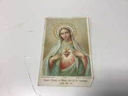 Image Pieuse Image Religieuse 1900 SWEET HEART OF MARY, REFUGE OF SINNERS, Pray For Us. - Devotion Images