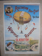Avion / Airplane / Dirigeable / GLADIATOR / L'Aérocycle Rotateur- Ascension Fin De Siècle / Affichette / For : 21X29,5cm - Airships