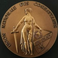 MEDAILLE BRONZE UNC-UNCAFN UNION NATIONALE DES COMBATTANTS / 60mm 116g - Sonstige & Ohne Zuordnung