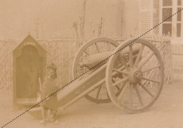 Photo Afrique Algérie Humour Chien Artillerie De Forteresse Souvenir Mission Géodésique Militaire Boulard Gentil - Antiche (ante 1900)