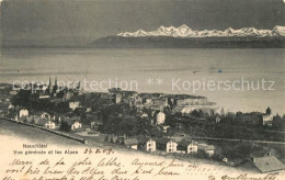 13038649 Neuchatel NE Vue Generale Et Les Alpes Neuchatel - Autres & Non Classés