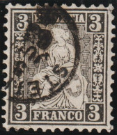 Schweiz Sitzende Helvetia 3 Rp. SBK#29 Fingerhutstempel Stein Am Rhein - Used Stamps