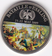Medaille Colorisée . Napoleon I. Bataille D'Essling 21-22 Mai 1809 En Cupronickel , Dans Sa Capsule , FDC - Autres & Non Classés