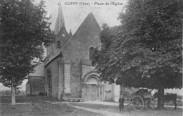 CUFFY - Place De L'Eglise - Un âne Et Sa Charrette - Animé - Other & Unclassified