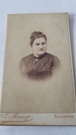 PHOTO CDV TETE DE FEMME   -  PHOTOGRAPHE MASSIP TOULOUSE V° 10.5X6.5 CM PHOTO NUAGE - Old (before 1900)