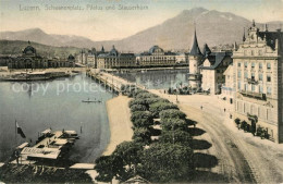 13012807 Luzern LU Schwanenplatz Vierwaldstaettersee Pilatus Und Stauserhorn Luz - Sonstige & Ohne Zuordnung