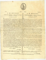 Revolution En Piemont 1799 Grand Affiche Ca. 38 X 48,5 Cm Vignette Vive La Liberte Viva La Liberta Turin Torino - Historical Documents
