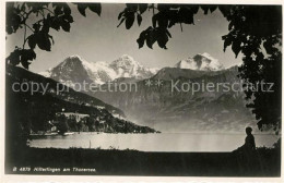 13012779 Hilterfingen Thunersee Uferpartie Am See Blick Auf Die Alpen Hilterfing - Sonstige & Ohne Zuordnung