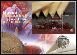 Spain FDC 2016 Yvert F-4779, Gastronomy, Queso Manchego, Cheese & Saffron - FDC