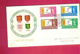 FDC De 1969 De Jersey - YT N° 1 à 4 - Indépendance Postale - Briefmarken Auf Briefmarken