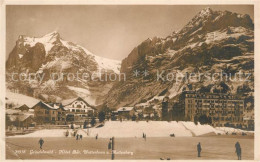 13010739 Grindelwald Hotel Baer Eislaufbahn Wetterhorn Mettenberg Berner Alpen G - Sonstige & Ohne Zuordnung