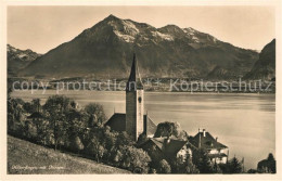 13010599 Hilterfingen Thunersee Kirchenpartie Mit Niesen Hilterfingen - Autres & Non Classés