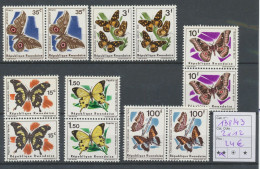 Rwanda - 138/143 - En Paire - Papillons II - 1966 - MNH - Neufs