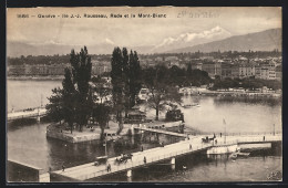AK Genève, Ile J.-J. Rousseau, Rade Et Le Mont Blanc  - Genève