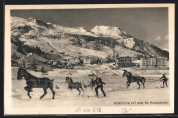 AK St. Moritz, Skikjöring Auf Dem Zugefrorenen See  - Autres & Non Classés