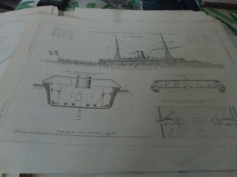 Gravure 1871 Navire De Guerre Cuirassé De 1 Ier Ordre 22 Canon - Other & Unclassified