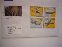 Avion / Airplane / NORGE / Letter From Rolvsoy, Fredrikstad To Wavre, Belgium / Airline Stamps - Briefe U. Dokumente