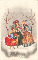 FETES - VOEUX - Bonne Année - Jeunes Filles Caressant Un Animal - Colorisé - Carte Postale Ancienne - New Year