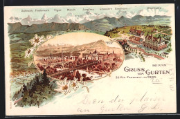 Lithographie Köniz, Gurten Mit Bergpanorama  - Autres & Non Classés