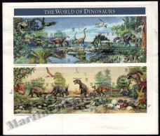 United States FDC 1997 Yvert F-2590-2604, Prehistoric Fauna, The World Of Dinosaurs - Full Sheetlet - USA - 1991-2000