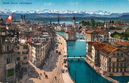 12995089 Zuerich ZH Limmatquai Alpenpanorama Zuerich - Andere & Zonder Classificatie