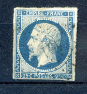 060524 TIMBRE FRANCE N° 15   Sans Clair , 4 Marges PC 491   BOURGONE - 1853-1860 Napoleon III