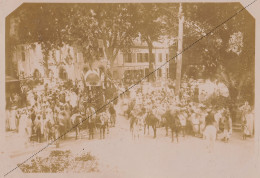 Photo Afrique Algérie Cavalcade Du 2 Mai à Miliana Char Souvenir Mission Géodésique Militaire Boulard Gentil - Old (before 1900)