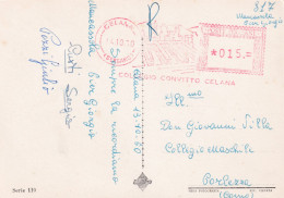 1960  Cartolina Con Affrancatura Meccanica Rossa EMA  COLLEGIO  CONVITTO CELANA - Storia Postale