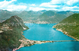 12986817 Lugano Lago Di Lugano Ponte Die Melide Monte Bre E Il San Salvatore Lug - Andere & Zonder Classificatie