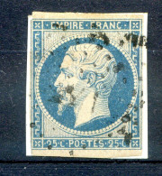 060524 TIMBRE FRANCE N° 15   Sans Clair , 4 Marges  Sur Fragment - 1853-1860 Napoléon III.