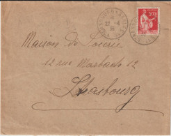 1936 - ALSACE - CACHET AMBULANT STRASBOURG à SAALES (IND 7) ENVELOPPE => STRASBOURG - Railway Post