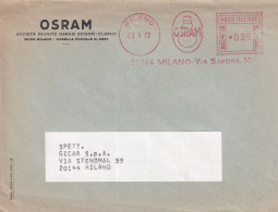 1973 BUSTA Con Affrancatura Meccanica Rossa EMA  OSRAM Milano - Storia Postale
