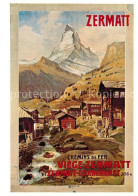 12964977 Zermatt VS Repro Plakat Visp-Zermatt-Bahn Gornergrat Von 1898 A. Reckzi - Altri & Non Classificati