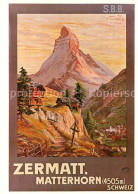 12964969 Zermatt VS Repro Plakat Fuer SBB-CFF Von 1904 Francois Gos Matterhorn  - Altri & Non Classificati