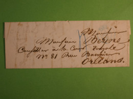 DO15 FRANCE LETTRE   1848  PARIS  A  ORLEANS   +TAXE MANUELLE  BLEUE + AFF. INTERESSANT+ +++++ - 1801-1848: Precursores XIX