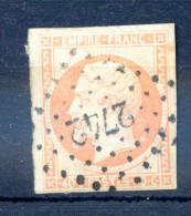 060524 TIMBRE FRANCE N° 16  Sans Clair , 4 Marges  PC 2742   ROUILLAC - 1853-1860 Napoléon III.