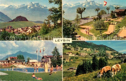 12956899 Leysin Teilansichten Alpenpanorama Minigolf Freibad Leysin - Altri & Non Classificati