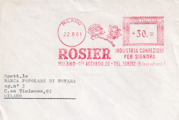 1961 BUSTA Con Affrancatura Meccanica Rossa Figurata  EMA  ROSIER CONFEZIONI PER SIGNORA - Poststempel