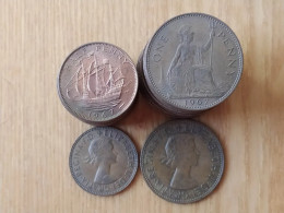 Great Britain UK 2 Coins 1+1/2 Penny Elizabeth Price For One Set - Other & Unclassified