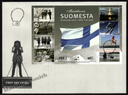 Finland FDC 2007 Yvert 1836-43, Souvenir Photos Of Finland, National Flag - Sheetlet - FDC