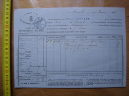 1874 Facture COMPAGNIE MESSAGERIES MARITIMES Noilly Prat Sur SAID To ALEXANDRIE - Andere & Zonder Classificatie
