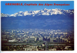 CPSM  10.5 X 15  Isère  GRENOBLE  Vue Générale Et Panorama Sur La Chaîne De Belledonne - Grenoble