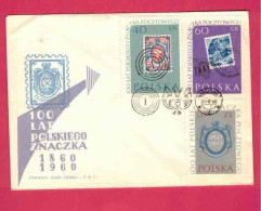 FDC De 1960 De Pologne - YT N° 1206 à 1030 - Centenaire Du Timbre - Postzegels Op Postzegels