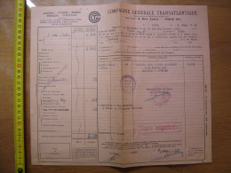 1951 Facture COMPAGNIE GENERALE TRANSATLANTIQUE Alger A Bordeaux SARDINES - Other & Unclassified