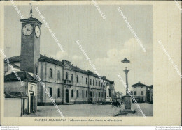 Ba262 Cartolina Candia Lomellina Monumento San Carlo E Municipio Pavia Lombardia - Pavia